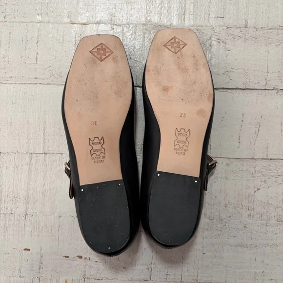 Huma Blanco Stella Mary Jane Pump EU size 38 Black Leather Pump Square Toe